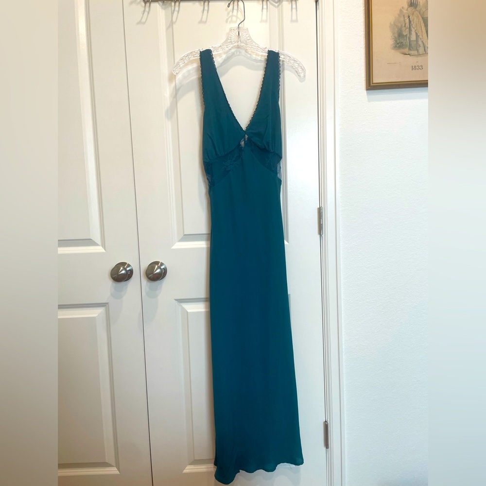 Y2K green lace cut out zip up dress from Wild Fable